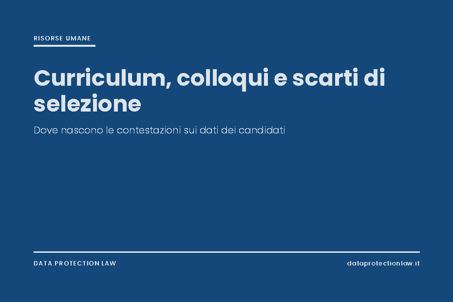 Copertina dell'articolo sulla privacy nella selezione del personale e sul trattamento dei curriculum dei candidati